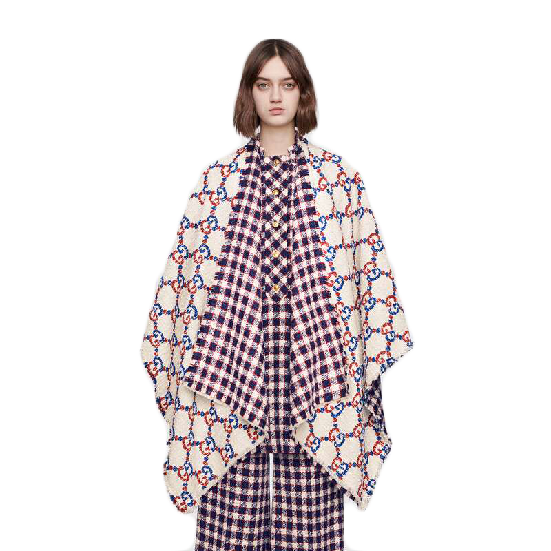 gucci古驰女士上衣双g斗篷双面外套披肩578642代购预售3gd459268代购