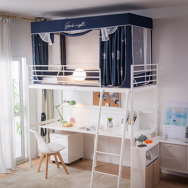 9米上下铺床帘强遮光蚊帐三开门床帘床幔 保护隐私纹帐 小雏菊 下铺