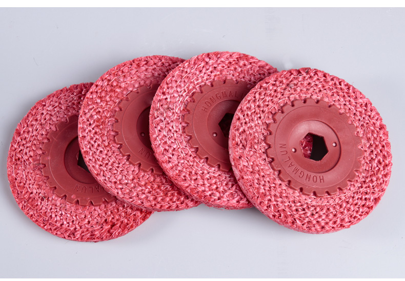 普若德 抛光轮红麻轮4寸不锈钢毛刺拉丝打磨片角磨机抛光麻轮胶芯剑麻