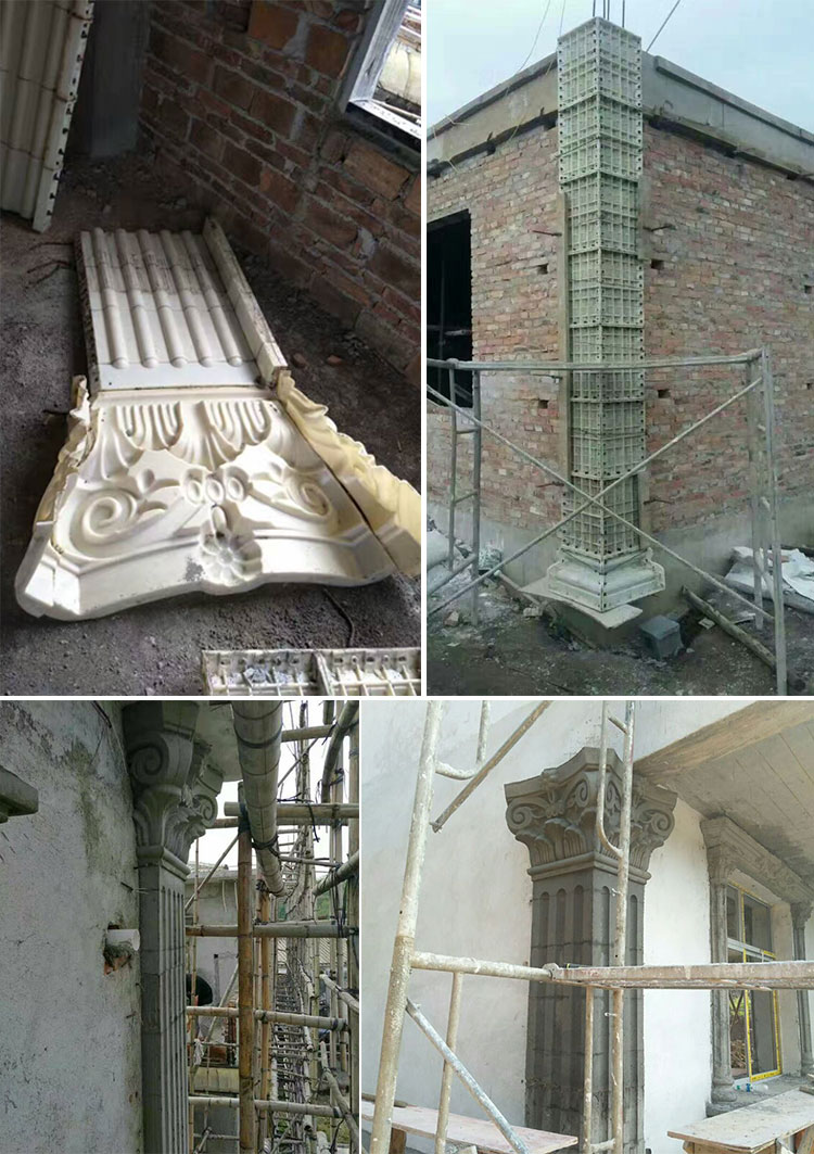 欧式外墙建筑模板现浇别墅贴墙柱包角柱罗马柱模具下单发边长40高37米