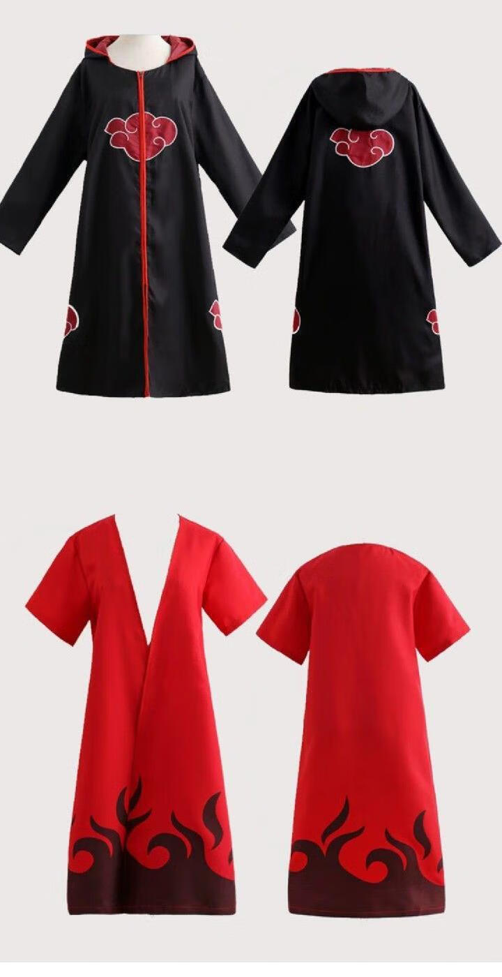 新款 火影忍者服晓组织动漫服装cosplay表演服红云披风四代六代2020
