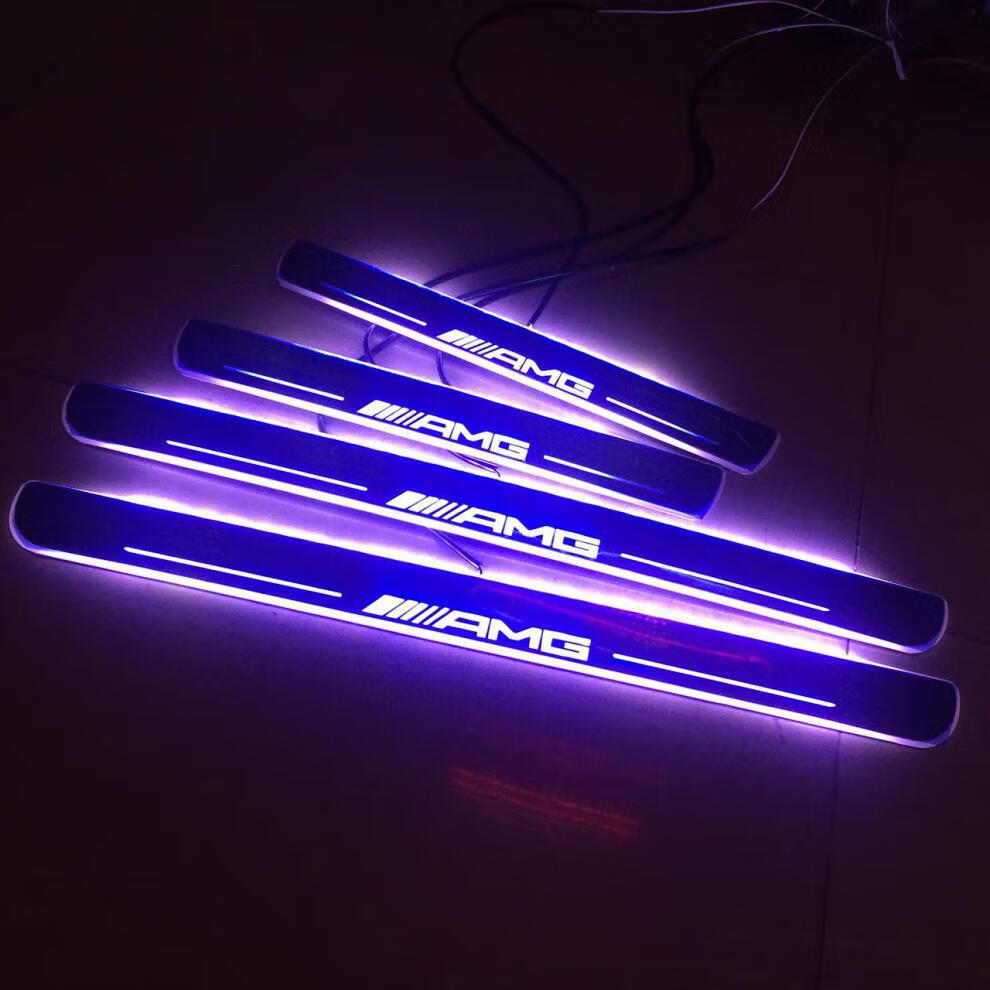 适用于奔驰amg汽车流光踏板led门槛条全新流光动态迎宾踏板门槛条单片