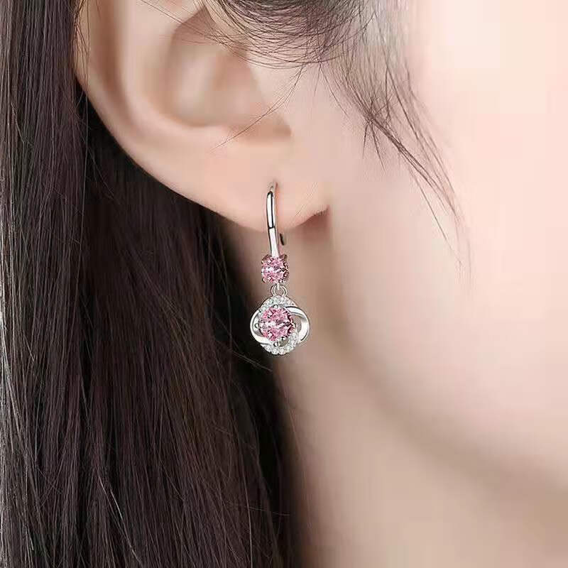 s925纯银耳环女简约耳坠长款银饰品耳坠耳针耳钉耳钩情人节耳夹潮