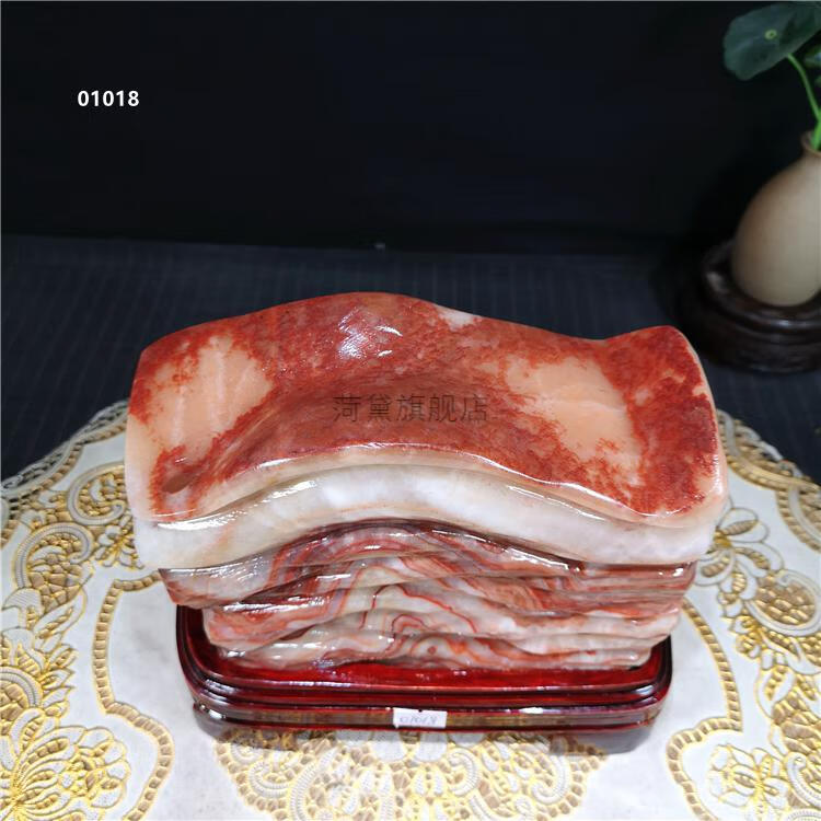 【现货速发】猪肉石奇石奇石猪肉石天然原石观赏石红烧肉腊肉五花肉