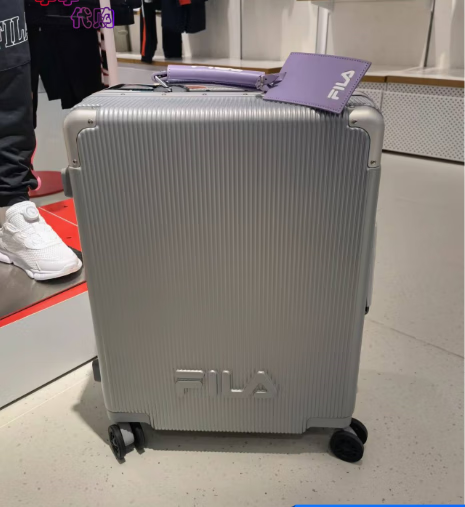 箱现货速发fila斐乐男女款斐乐logo定制旅行箱20寸行李箱 蓝色拉杆箱