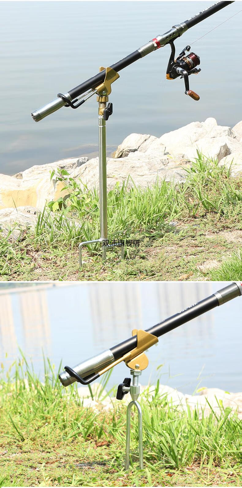 海杆支架鱼竿撑杆架地插多功能两用钓鱼炮台架杆手杆钓竿海竿架子手竿