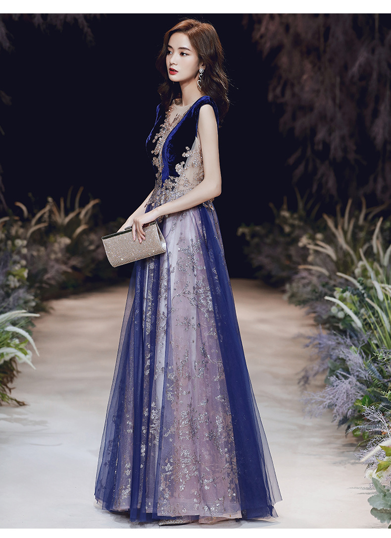 随歆随歆钢琴演出服少宴会晚礼服裙重工气质主持质感气场女王1生日