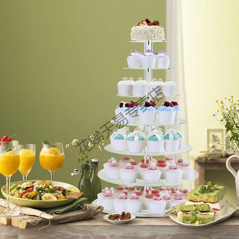亚克力蛋糕展示架多层婚礼生日蛋糕架子多层蛋糕支架欧式塑料7层蛋糕