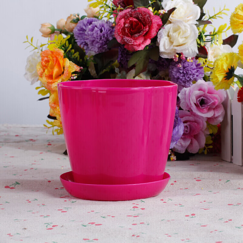 花瓣形塑料花盆 树脂花盆 迷你彩色花盆 多肉种植花 橙色盆 小号