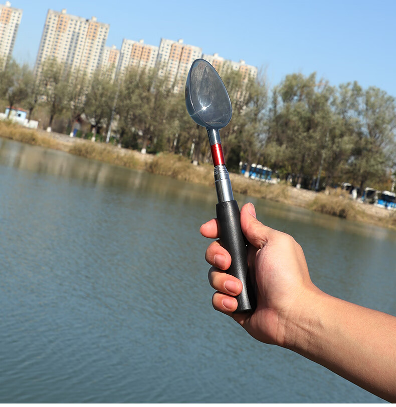 一味官网同款迷你不锈钢伸缩打窝勺抛饵杆调节打窝器远投便携定点投饵