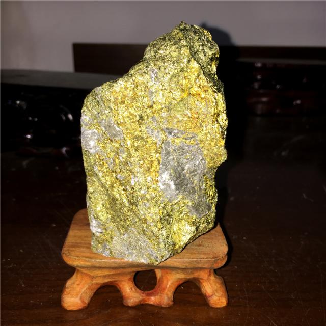 款天然黄金矿石奇石观赏石头风水原石办公室客厅鱼缸摆件【图片 价格