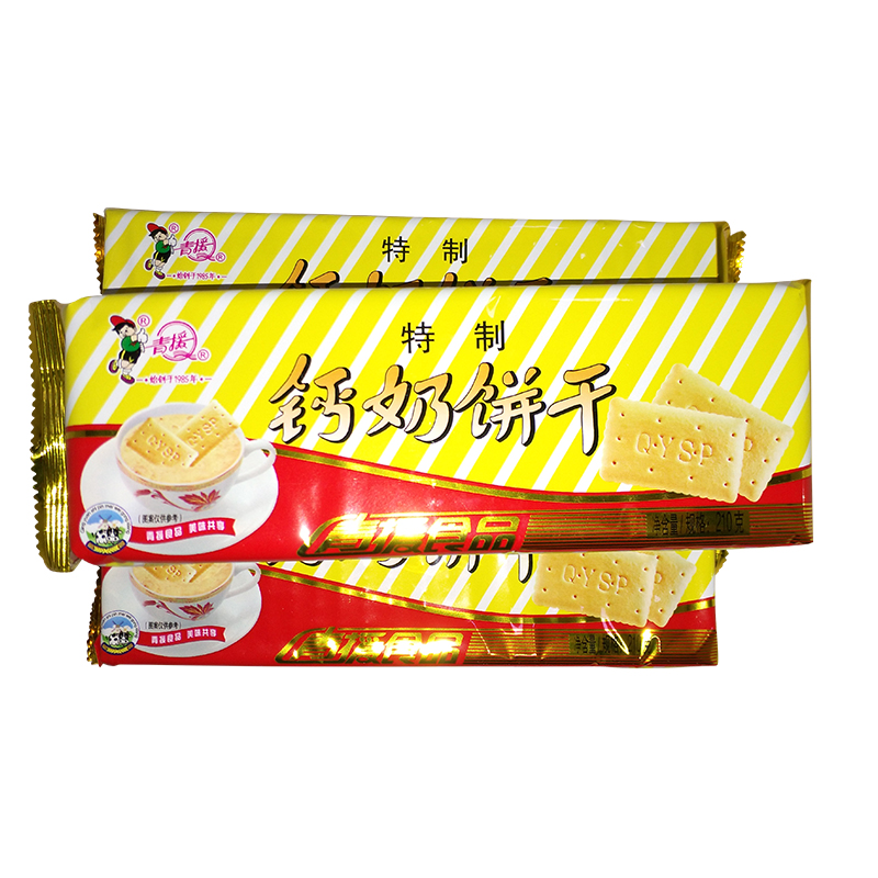 青援食品 钙奶饼干精制老式怀旧80后儿童代餐食山东特产整箱 210g青援