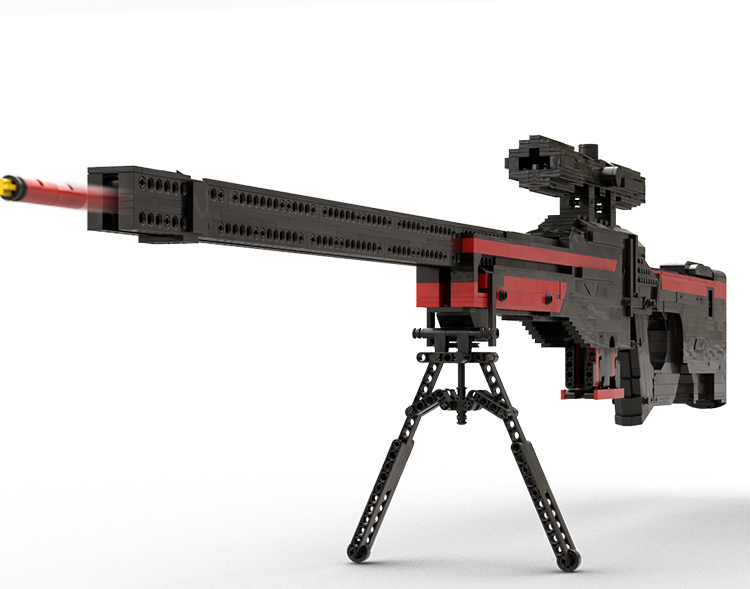 兼容乐高积木枪awp拼装awm可射moc成年高难度玩具立体 黑喵镜版 40