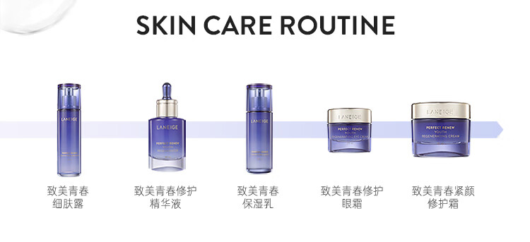 兰芝兰芝水乳套装致美青春水乳护肤品眼霜精华面霜爽肤水保湿乳皮肤 乳精华套装【预售款需要等】