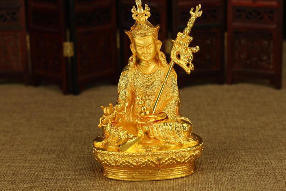 zcqbcy密宗藏传佛教用品6寸铜质莲花生大士莲师佛像铜像摆件结缘家居