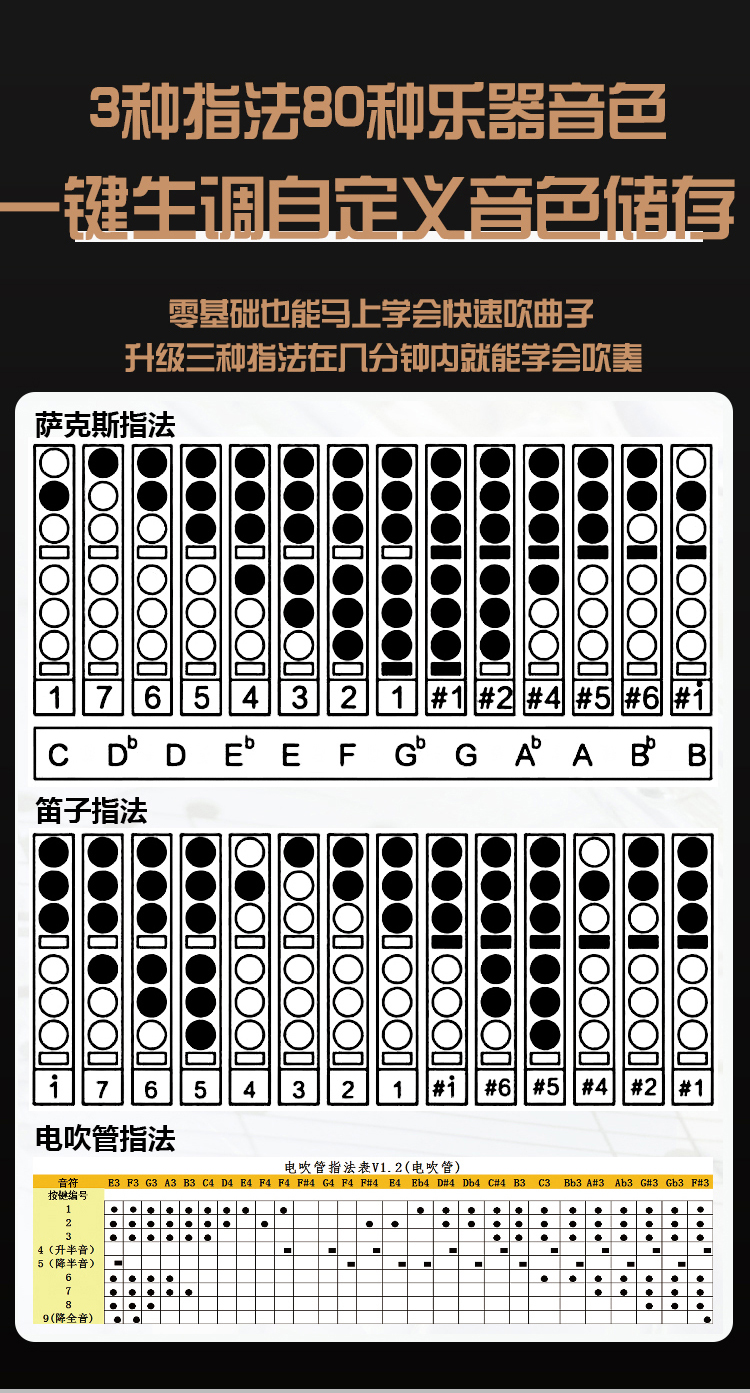 konya柯尼雅电吹管ky70s国产电吹管乐器大全笛子萨克斯葫芦丝电子吹管