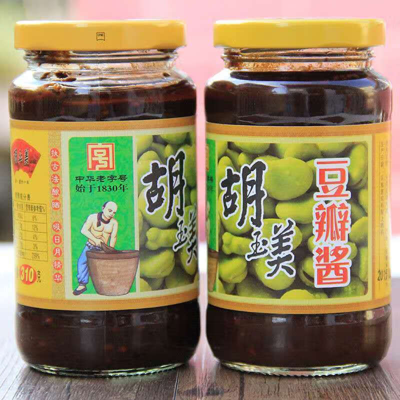 胡玉美蚕豆辣酱安徽安庆特产徽派豆瓣酱六月原酱500g1600克大瓶蚕豆