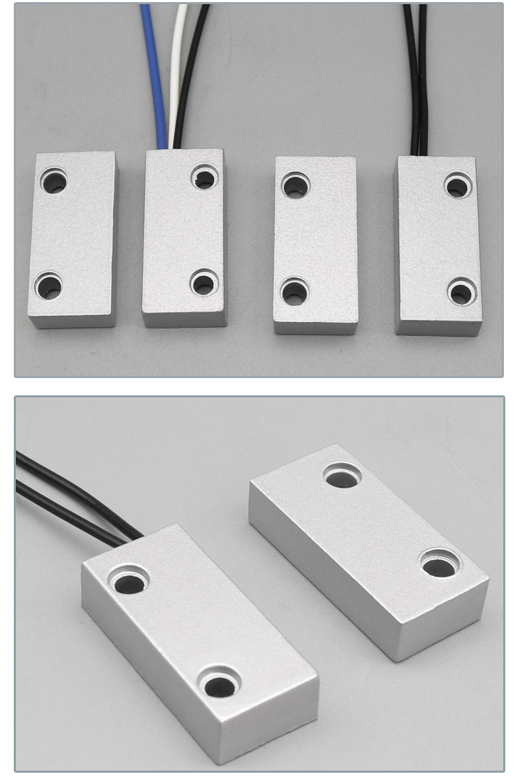 铝合金磁簧磁控感应器铁门常开闭门禁传感器开关门磁有线 常开(合并