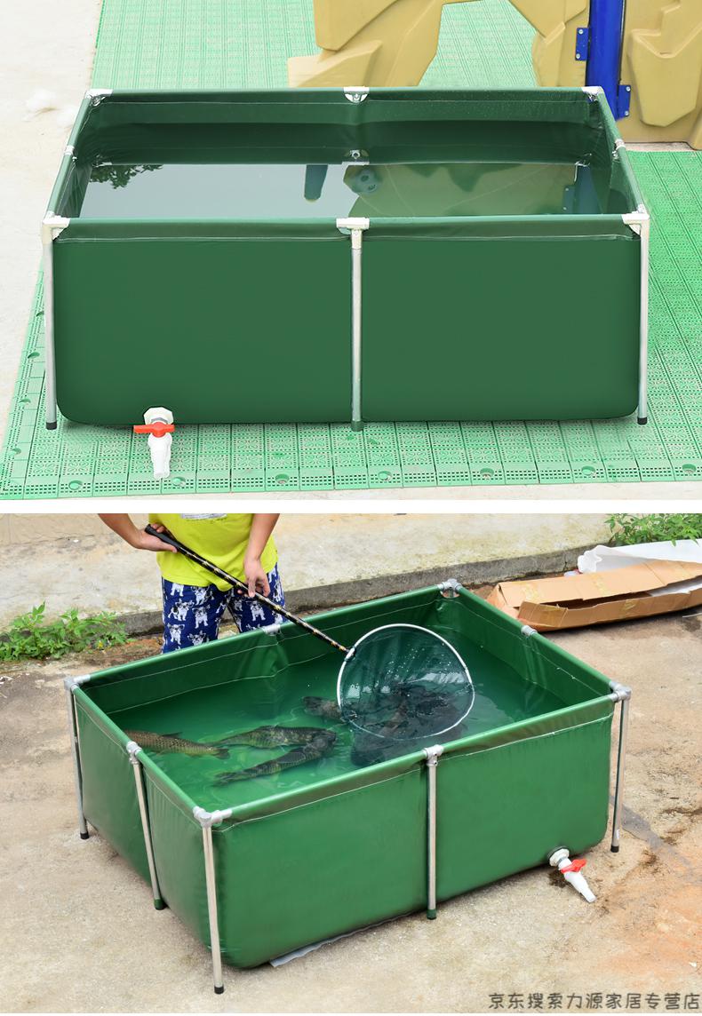养鱼水箱大型养鱼箱带出水口 超大号大容量帆布鱼池防水布加厚带支架