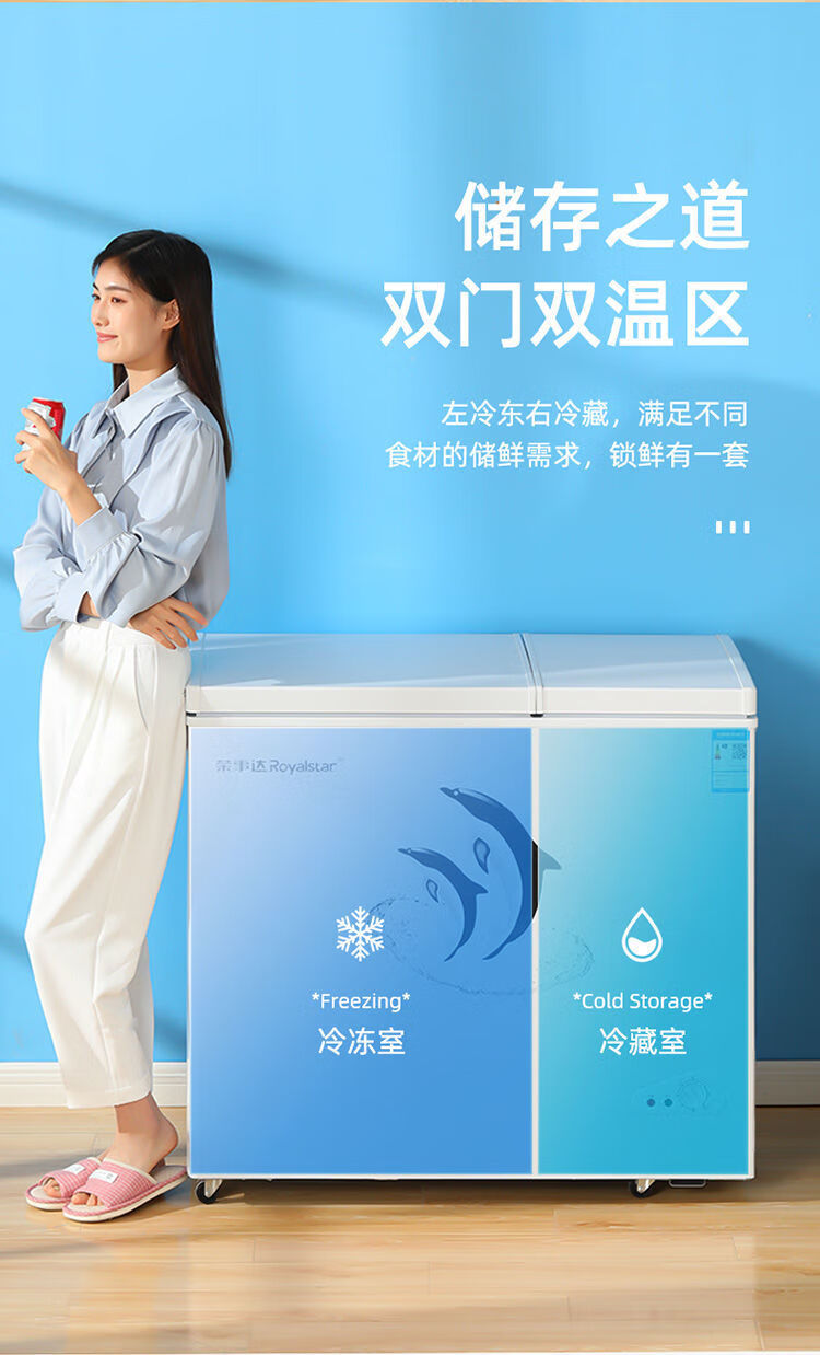 柔鲜格力压缩机家用荣事达冰柜商用大容量冷冻柜迷你小型冷柜保鲜冷藏