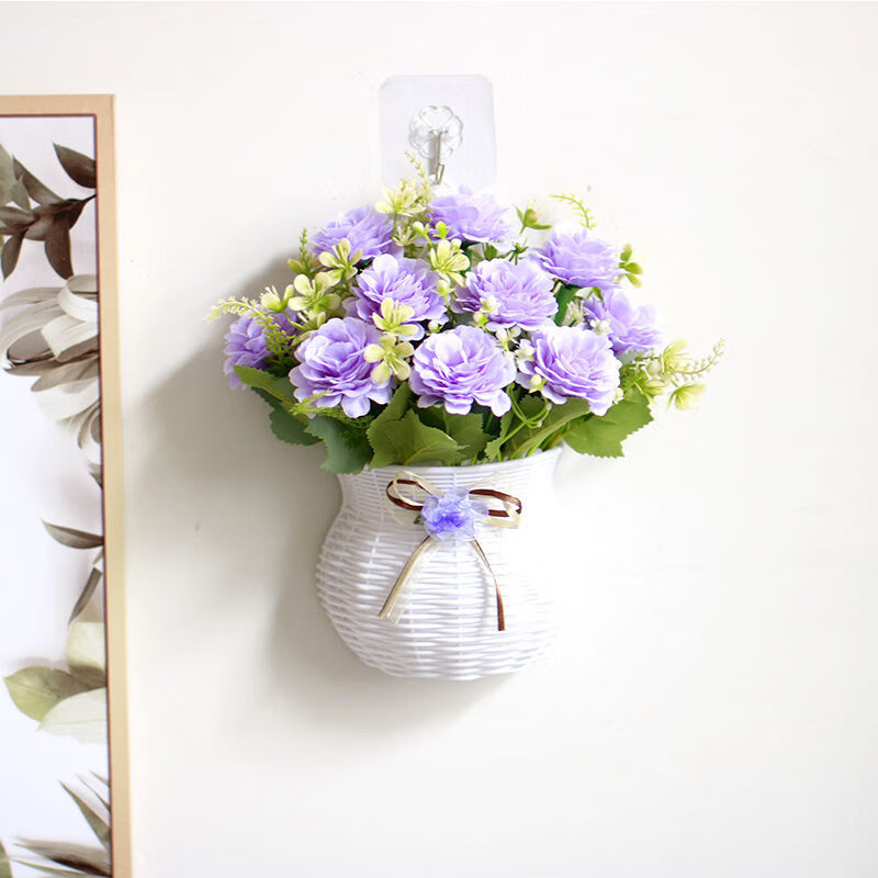 挂墙花篮仿真花家居挂壁挂饰假花卧室客厅墙上小装饰餐厅墙面挂件挂篮