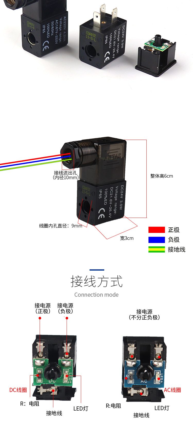 二位五通电磁阀双线圈4v220-08 4v320-10 ac220v 4v420-15 dc24v 4v