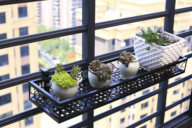 礼品品质保证窗口花架铁艺防盗窗户办公桌多肉窗台边挂式窄阳台栏杆长