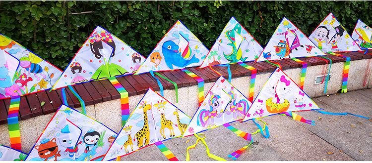 潍坊风筝diy手工绘画填色风筝绘画风筝做风筝的材料风筝学校作业全套1