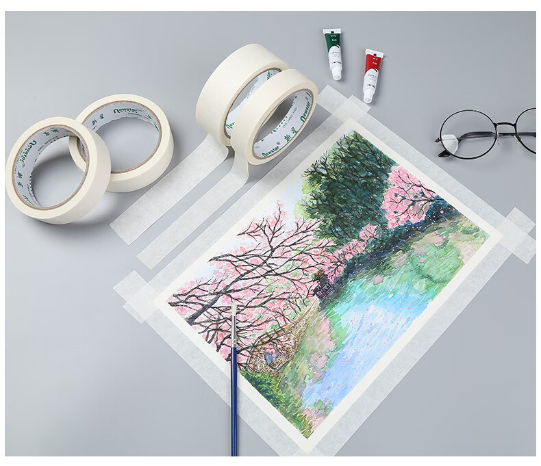 美纹纸胶带绘画贴美术生胶布素描画画贴边不残留可书写分色纸汽车喷漆