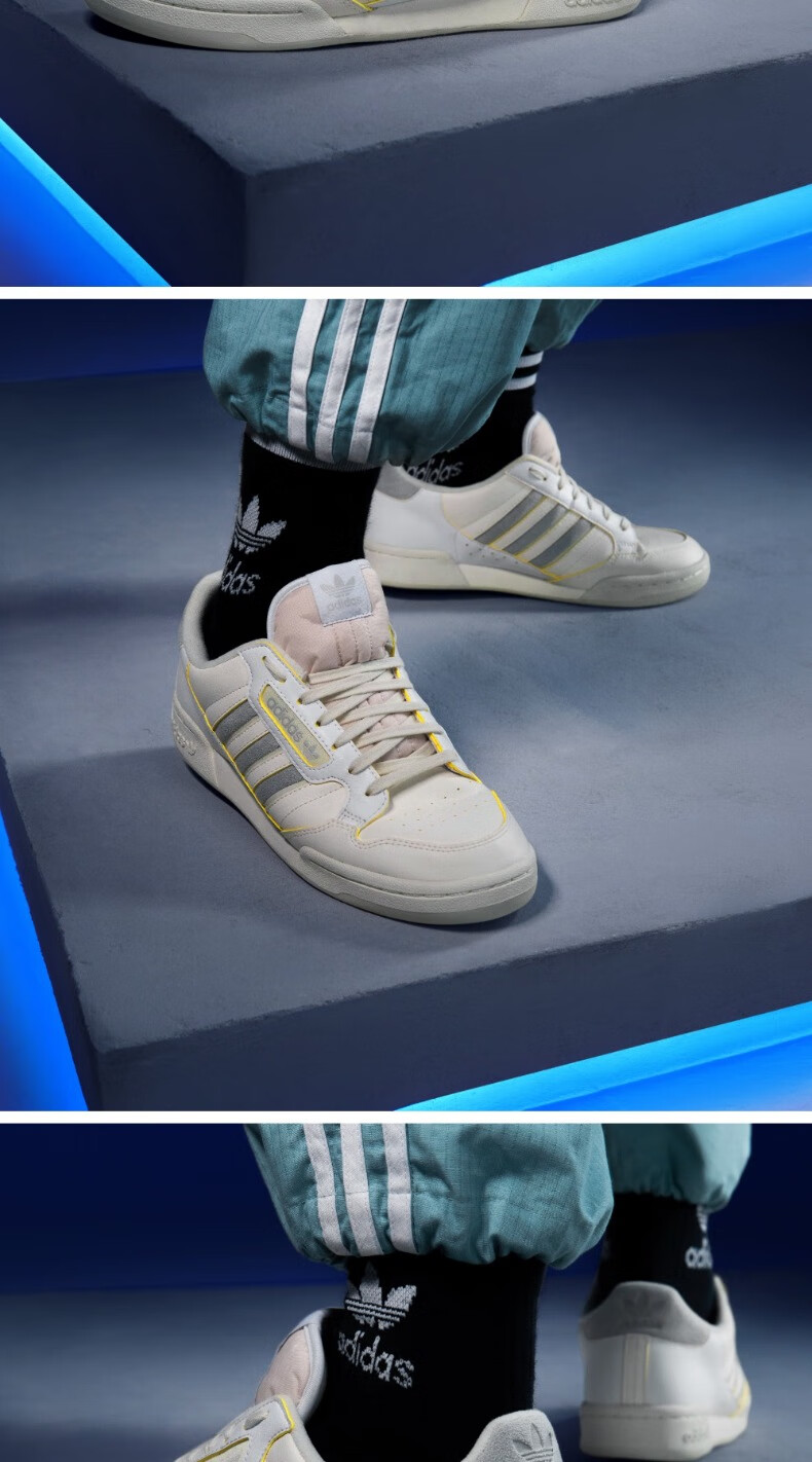 adidas阿迪达斯官方三叶草continental男女复古网球鞋运动鞋小白鞋gy