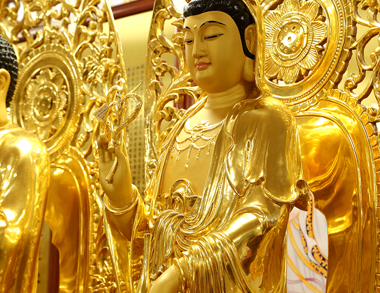 18米大号西方三圣佛像摆件纯铜贴金观音菩萨寺院阿弥陀佛像阿弥陀佛