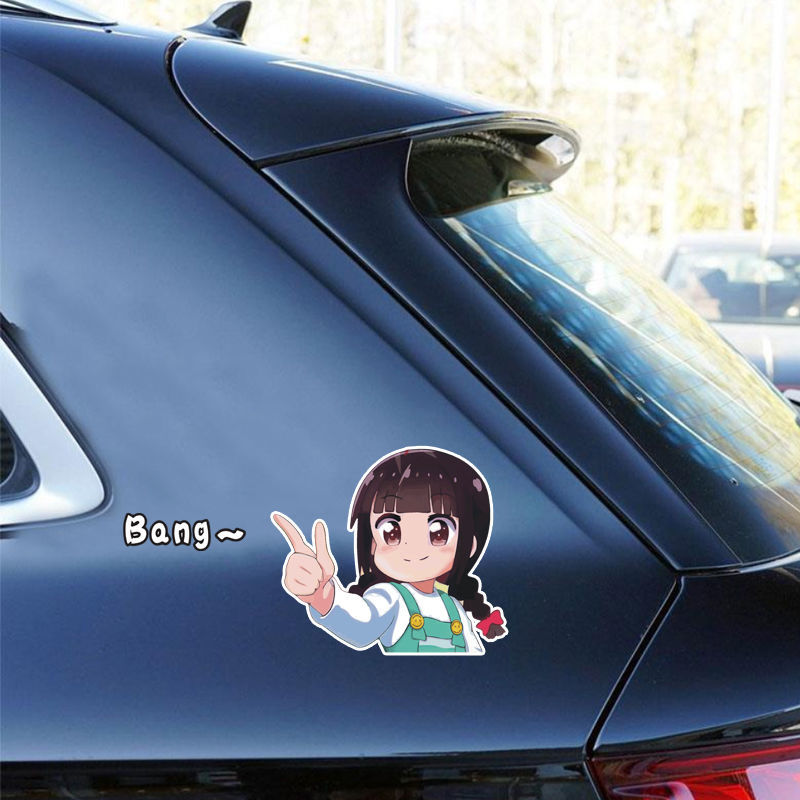 适用于天使降临车贴白咲花车贴白咲花车贴个性可爱卡通创意油箱贴车窗