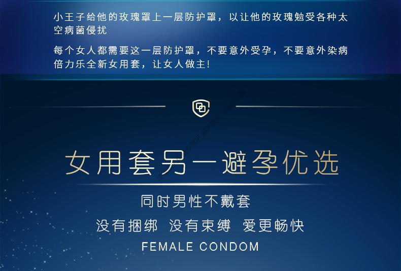 倍力乐女用避孕套双环设计女性专用安全套女性隐形贴合避孕薄膜套夫妻