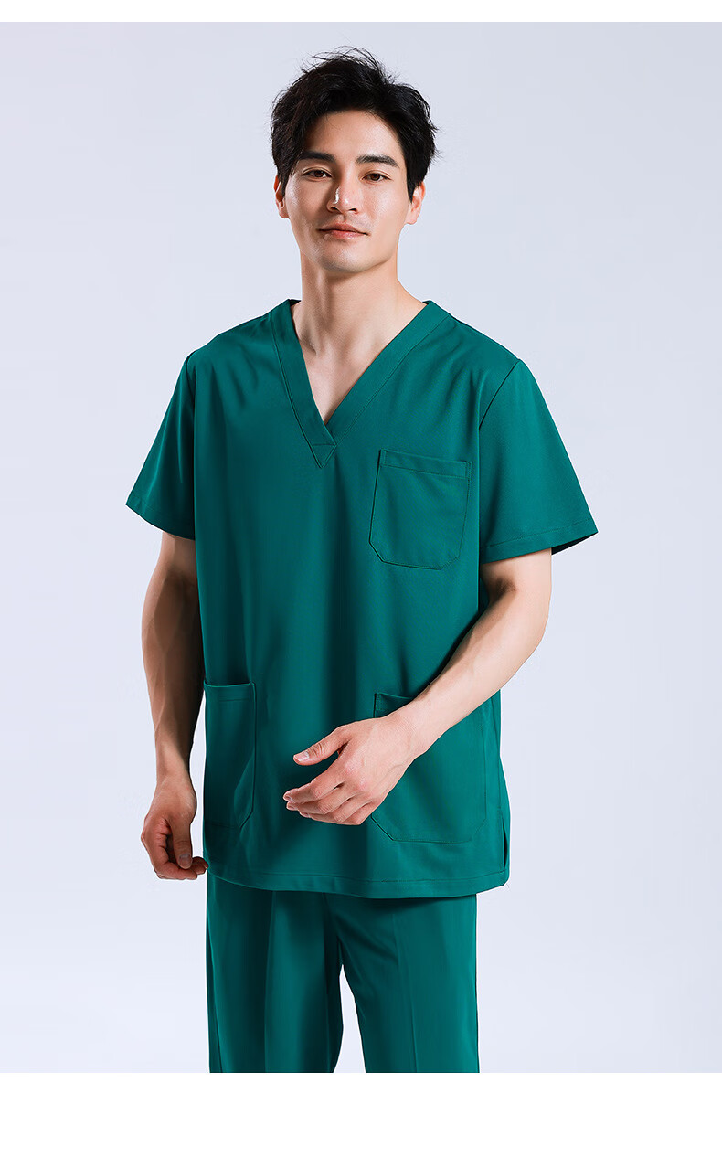 复邦 刷手服加肥加大码洗手衣手术室男医生短袖医院工作服女纯棉长袖