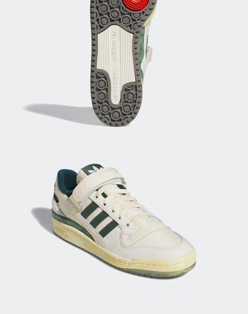 adidas阿迪达斯官方三叶草forum 84 low aec男女新款板 白/墨绿 38.