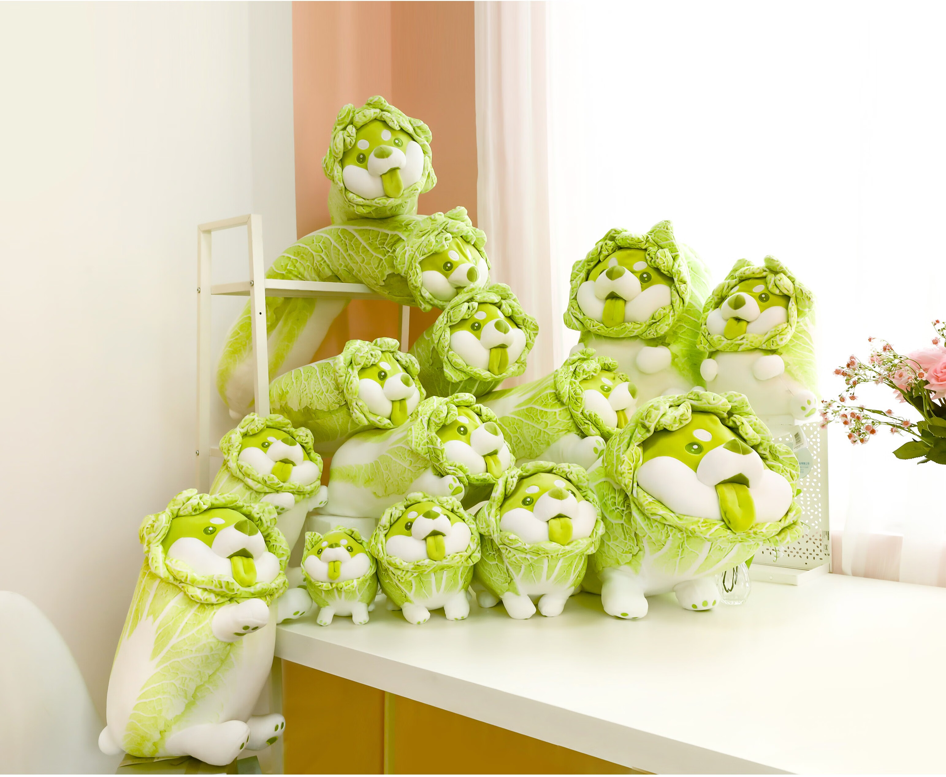 蔬菜精灵龚俊同款菜狗白菜狗狗小狗毛绒玩具抱枕生日礼物 坐菜狗小号