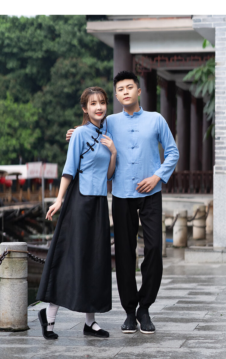 元旦年会过年合唱民国女五四青年装民国风女装中山装男班服舞台合唱