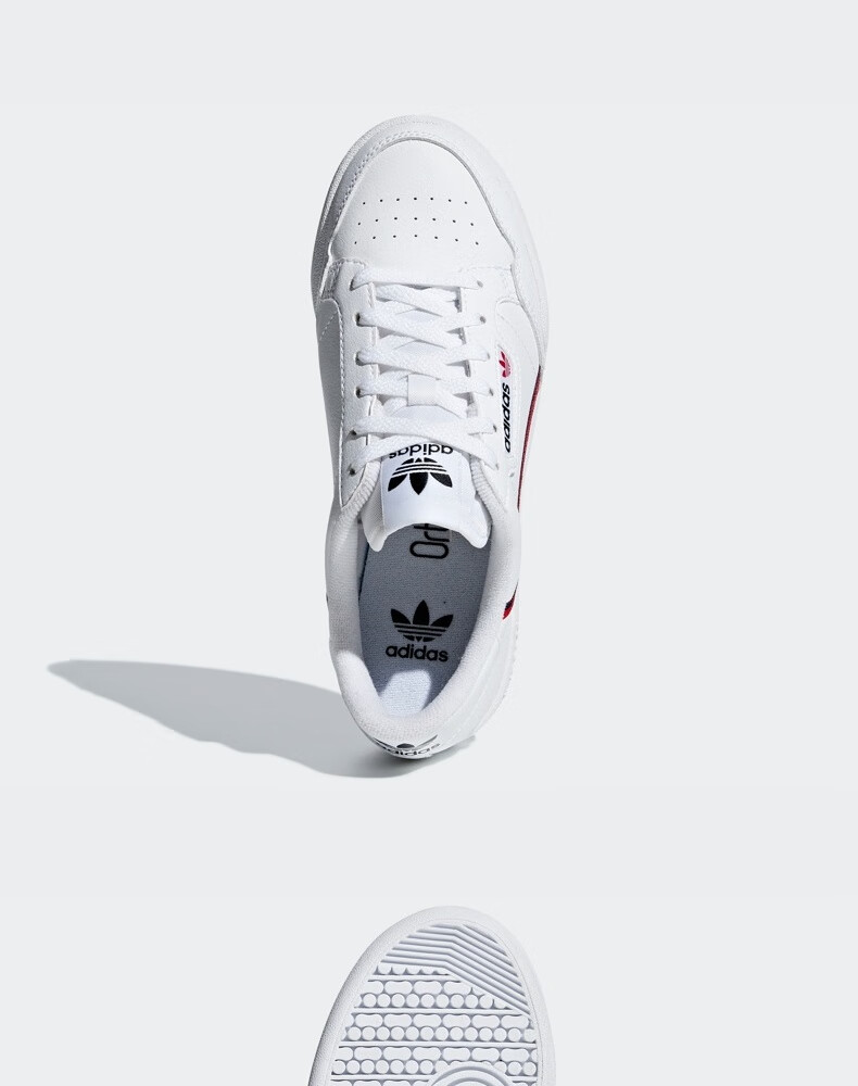 阿迪达斯官网三叶草continental80j大童鞋经典运动鞋f99787白浅猩红
