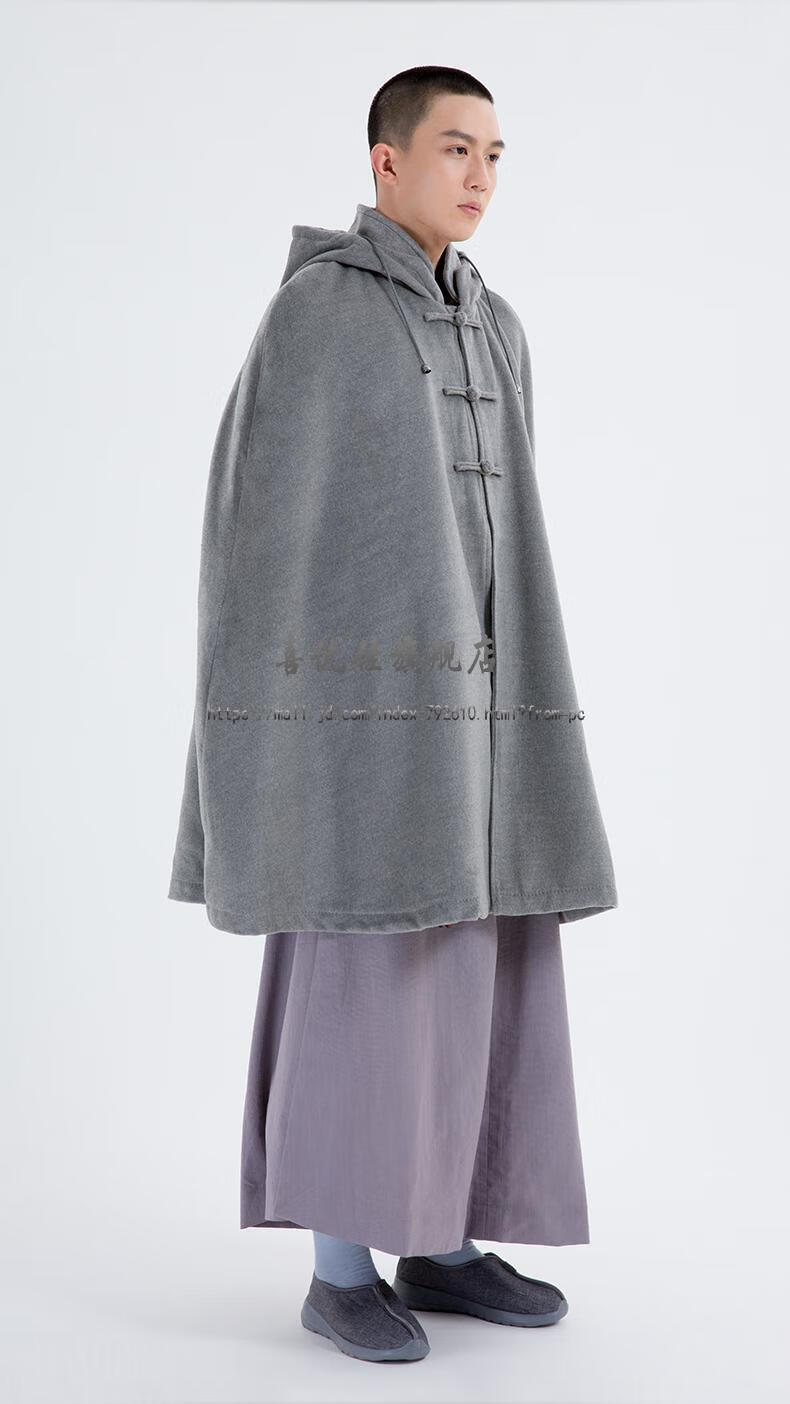 披风】僧人打坐披风中长款冬季双层毛绒加厚居士禅修斗篷僧服男女款