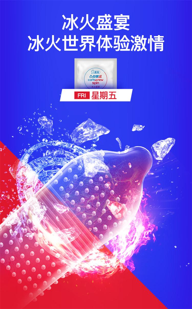 名流避孕套大颗粒凸点螺纹超薄延时持久加长加粗3cm安全套冰火6合1