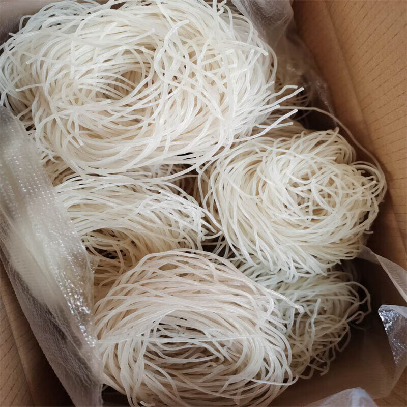 云南蒙自过桥米线建水手工干燕窝形状散袋装5斤干细米线 干燕窝红米线