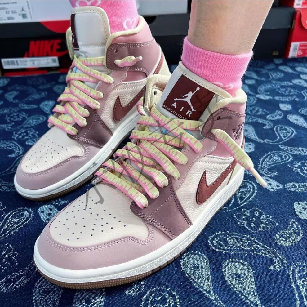 oeny尖货aj莆田定制鞋冬款aj烟灰紫红红豆男女同款高颜值情侣百搭 aj