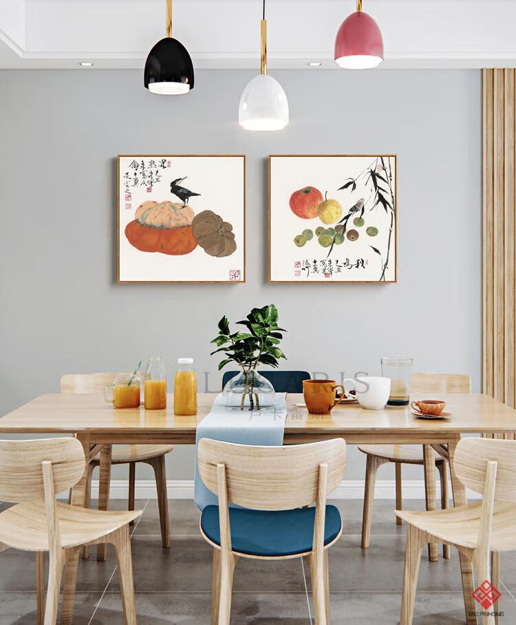 虔生缘时令 新中式餐厅装饰画蔬菜食物农家乐挂画个性艺术茶楼古风