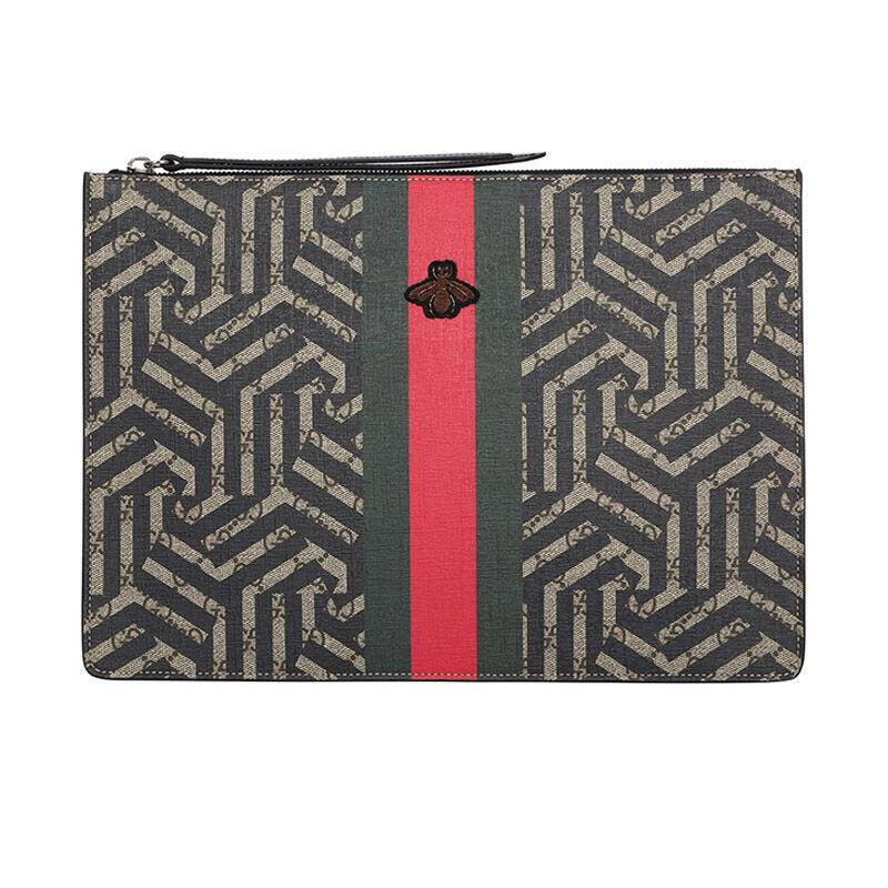 年货节品质保证gucci古驰男包ggcaleido红绿织带蜜蜂图案手拿包429004