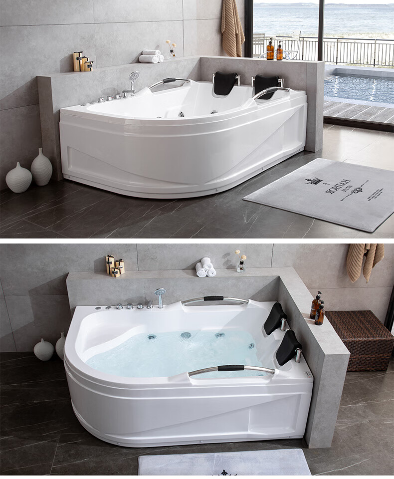 60歪歪兔浴缸镶嵌入式双人超大号成人家用情侣情趣冲浪按摩恒温特