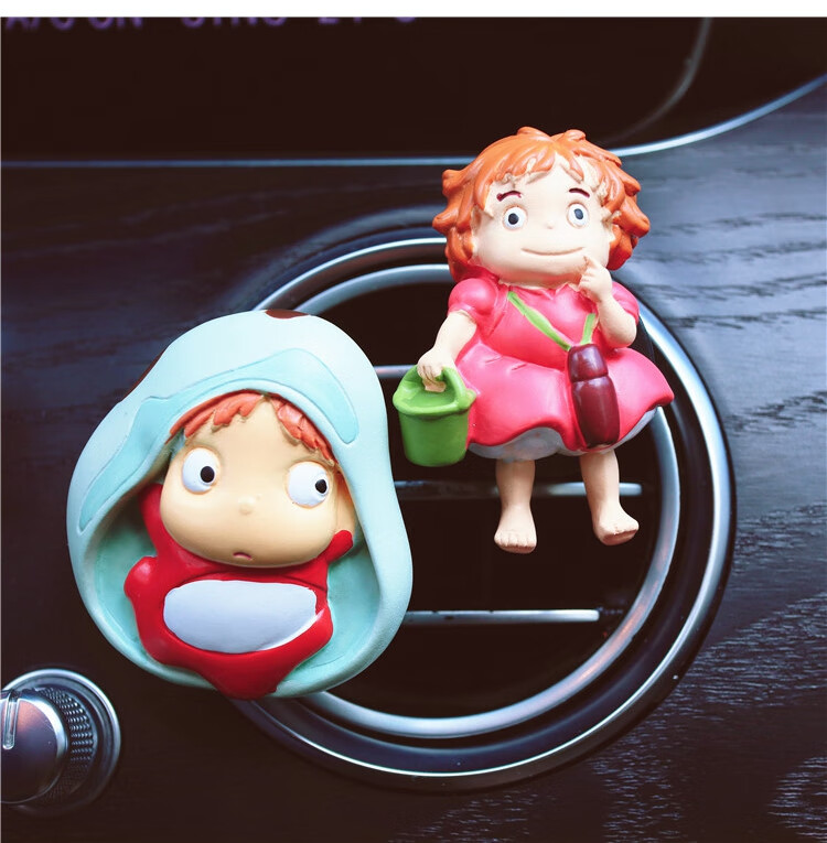 姬波妞卡通汽车空调出风口香水夹创意车载内香薰装饰品 抱玉米小梅