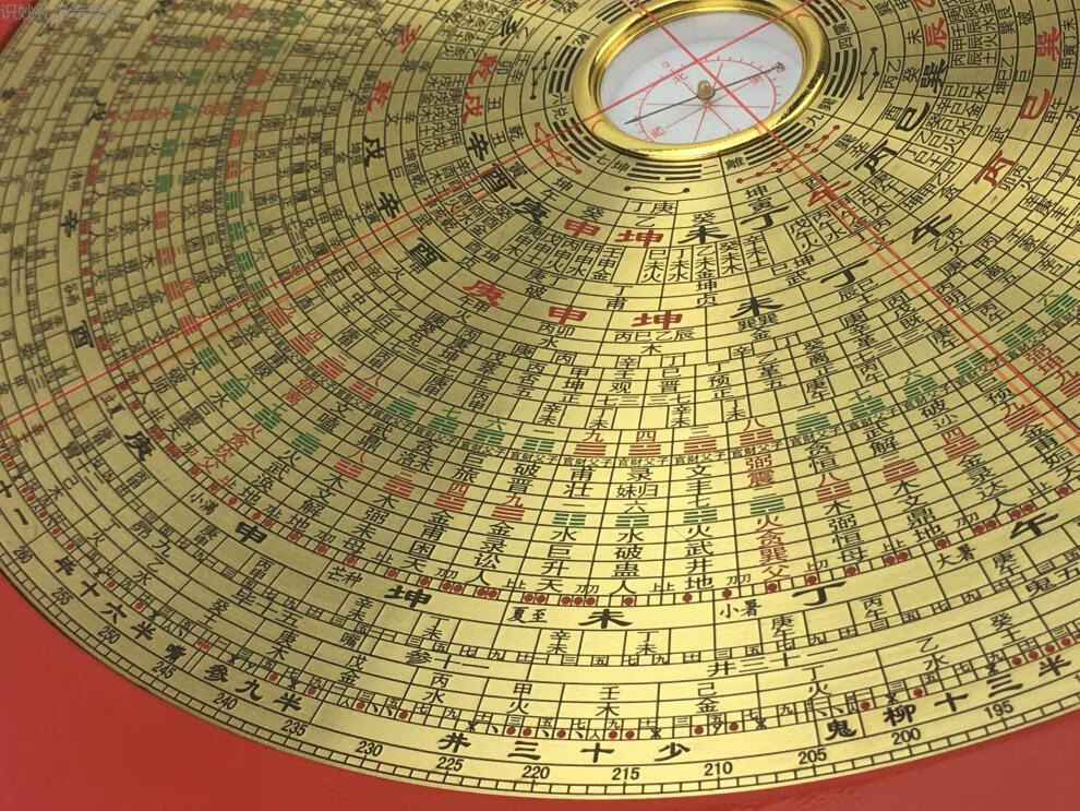 10寸36层罗盘高精度纯铜罗经仪指南针随身入门10寸三合罗盘支架五帝钱