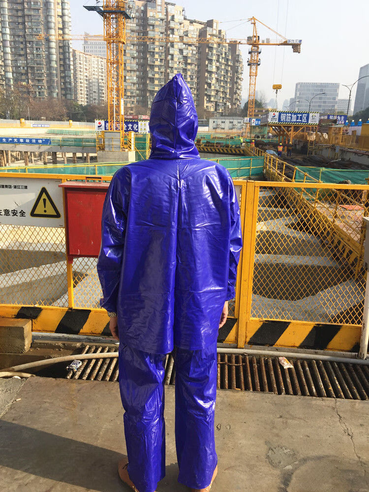 创森小米生态家居不发硬雨衣强韧海胶雨衣雨裤工程农业牛筋雨衣户外