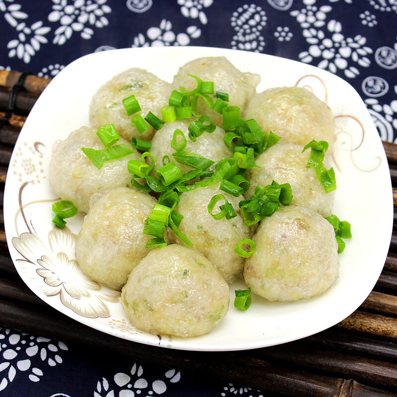 淮南夏集贡圆纯手工水晶贡丸面圆子白丸子猪肉鸡蛋萝卜团360克4袋