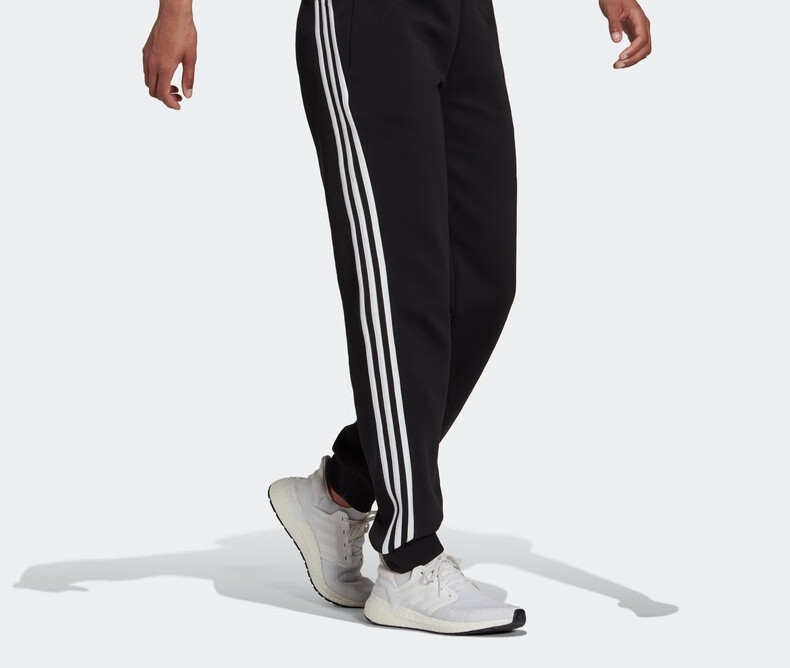 adidas阿迪达斯官网女装三条纹束脚运动长裤H57311 黑色A/S(160/68A)【图片价格品牌报价】-京东